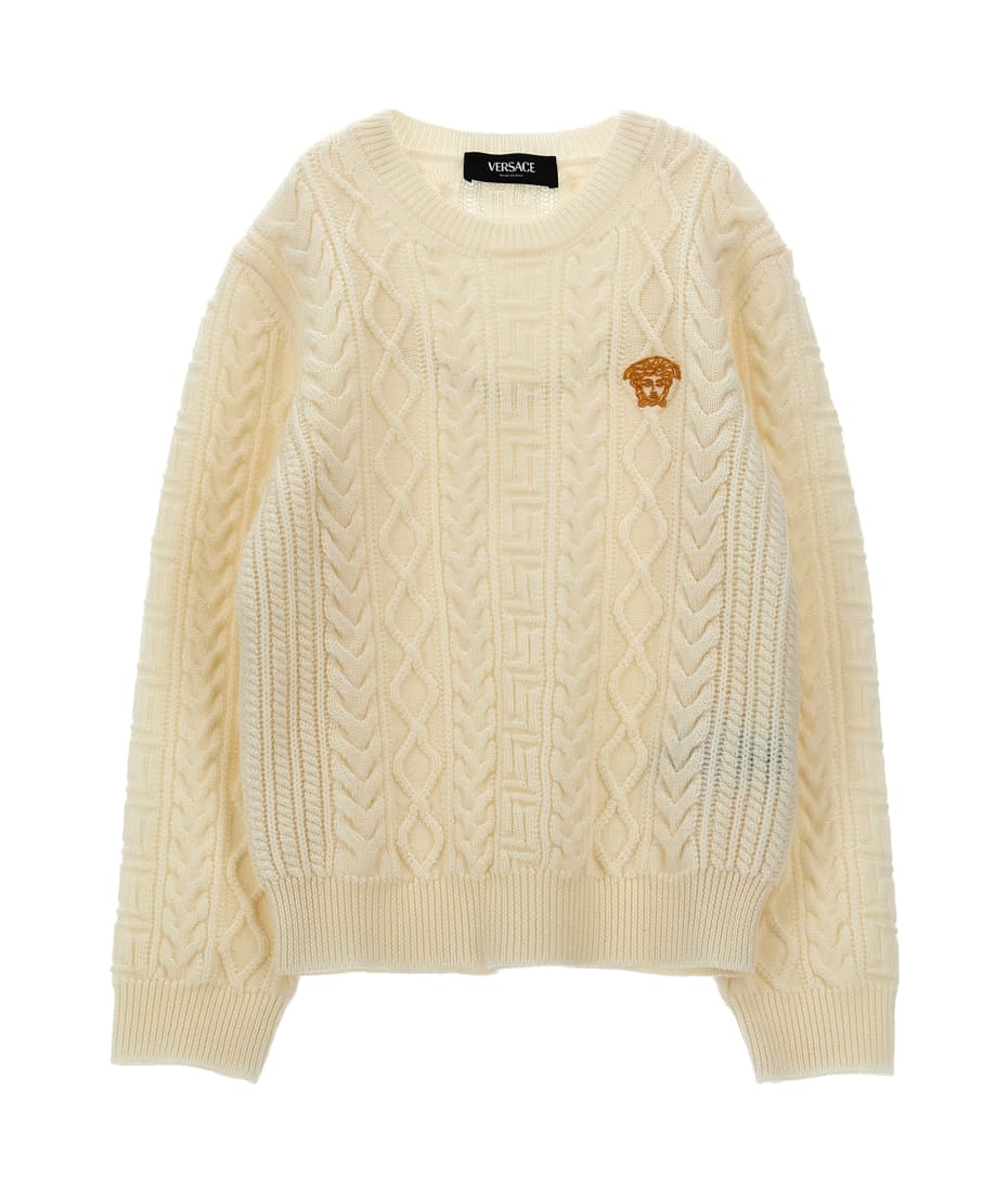 VERSACE☆キッズ Medusa インターシャ ウール セーター大人もOK Versace - Teen Medusa Wool Sweater | Childrensalon Outlet