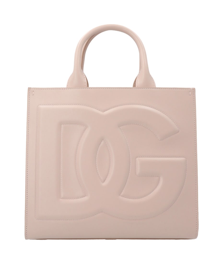 DG Daily Mini Leather Tote Bag in White - Dolce Gabbana