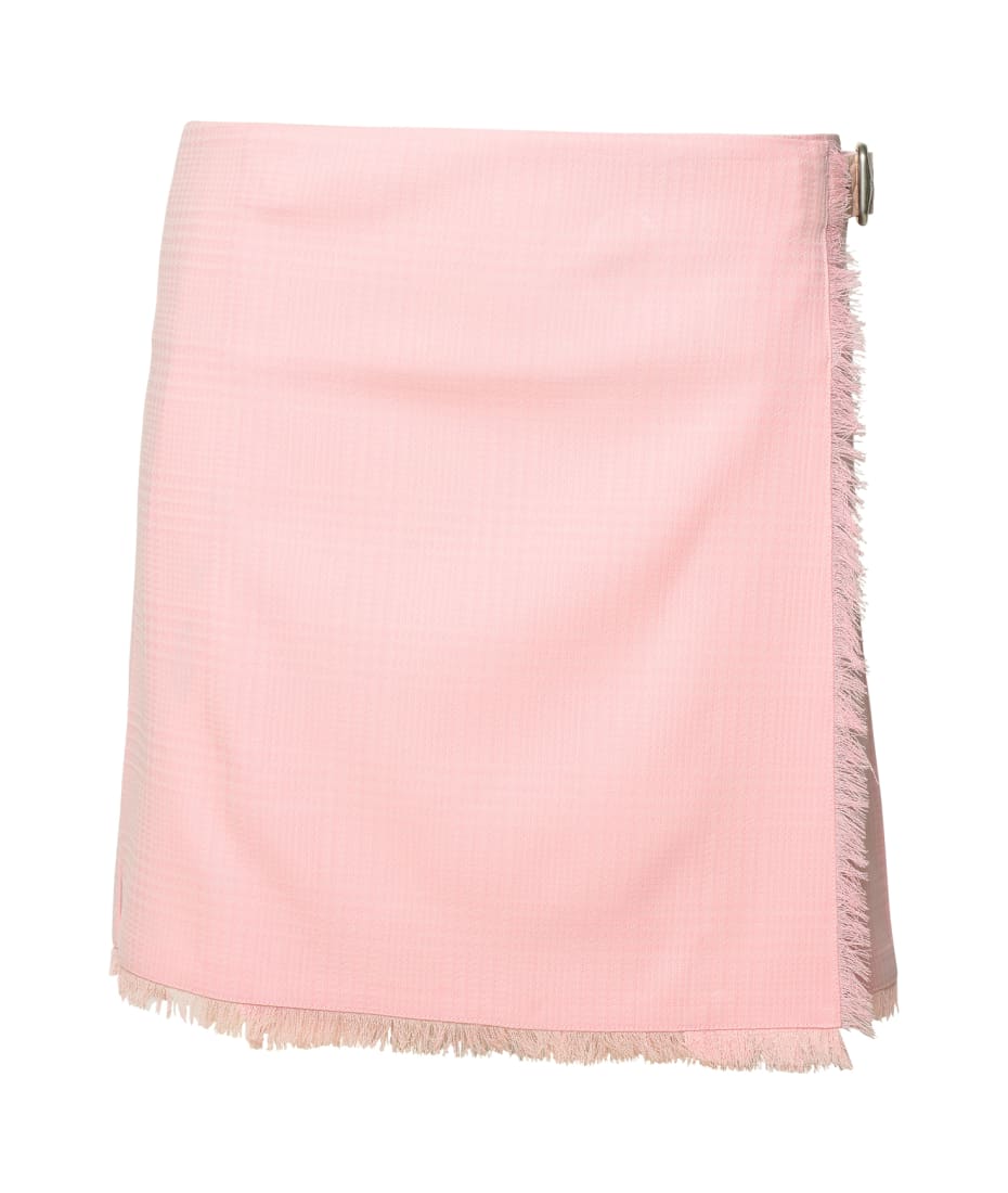 Burberry Pink Virgin Wool Miniskirt - Pink