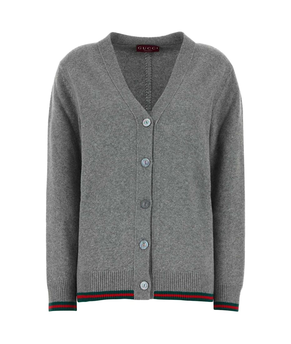 Gucci Grey Wool Blend Cardigan | italist