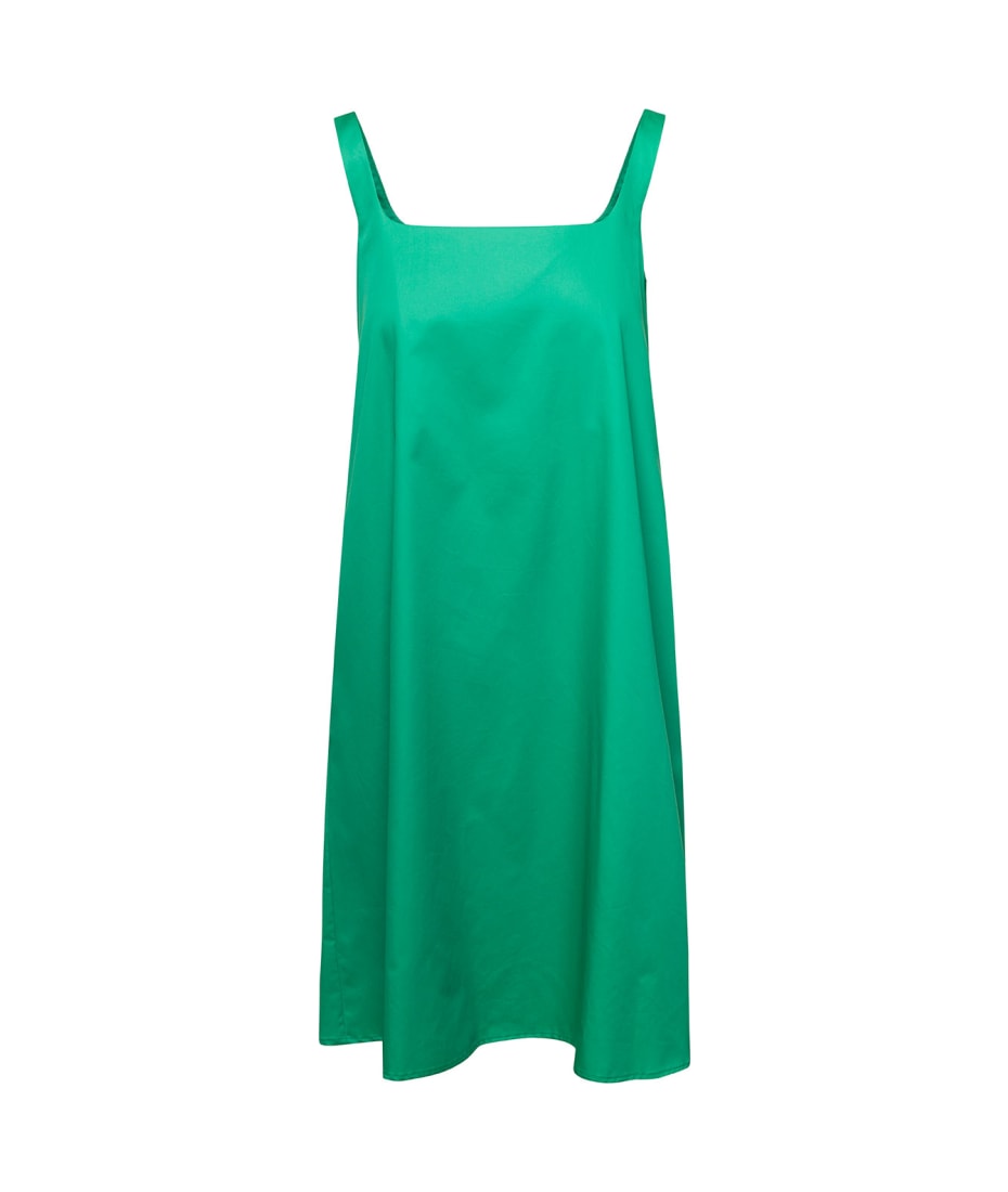 Douuod Mini Emerald Green Dress With Square Neckline In Cotton Woman |  italist, ALWAYS LIKE A SALE
