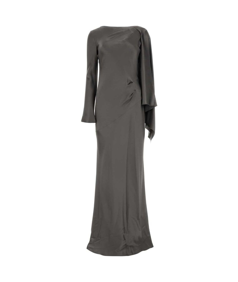 Dark Grey Satin Long Dress Alberta Ferretti | italist, ALWAYS LIKE A SALE Dark Grey Satin Long Dress Alberta Ferretti | italist, ALWAYS LIKE A SALE