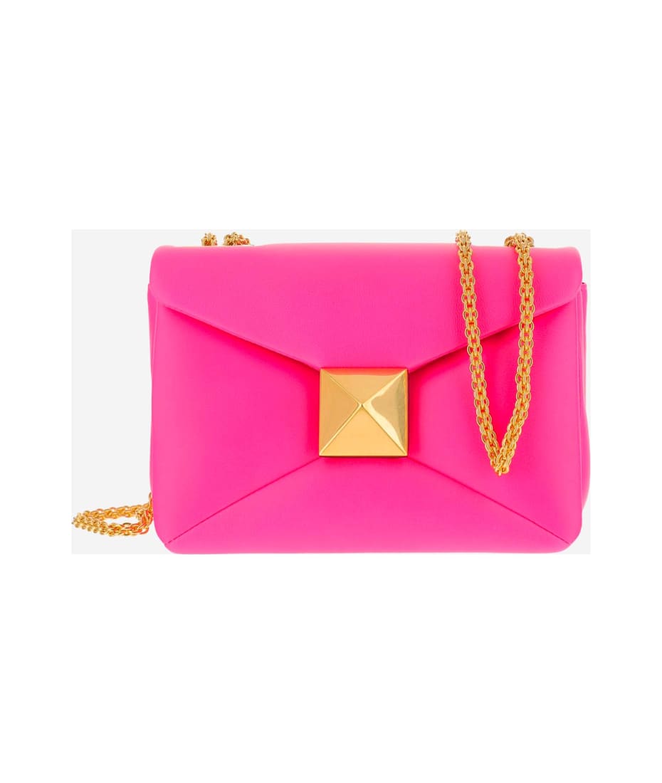 Small Roman Stud The Shoulder Bag In Nappa With Chain for Woman in Pink Pp