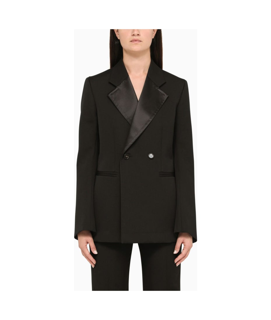 Bottega Veneta Black Wool Tuxedo Jacket | italist