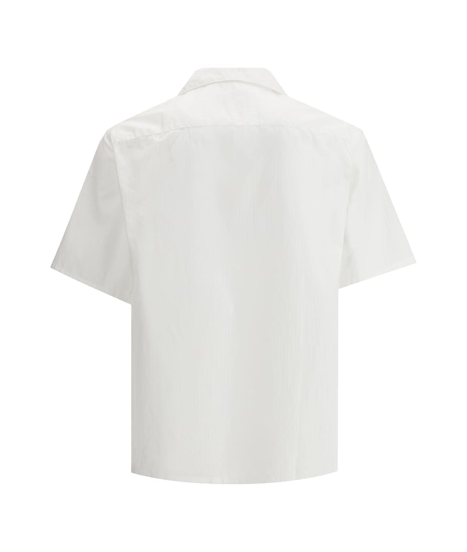 ꧁꧂PRADA シャツ Prada Men's Cotton and Silk Stripe Short-Sleeve Shirt