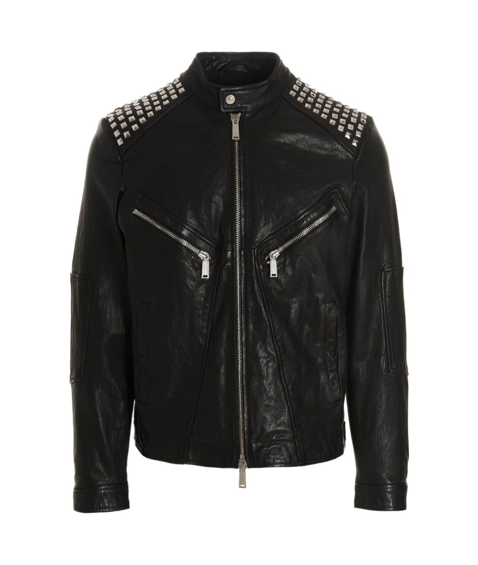 Dsquared2 Studded Leather Jacket | italist