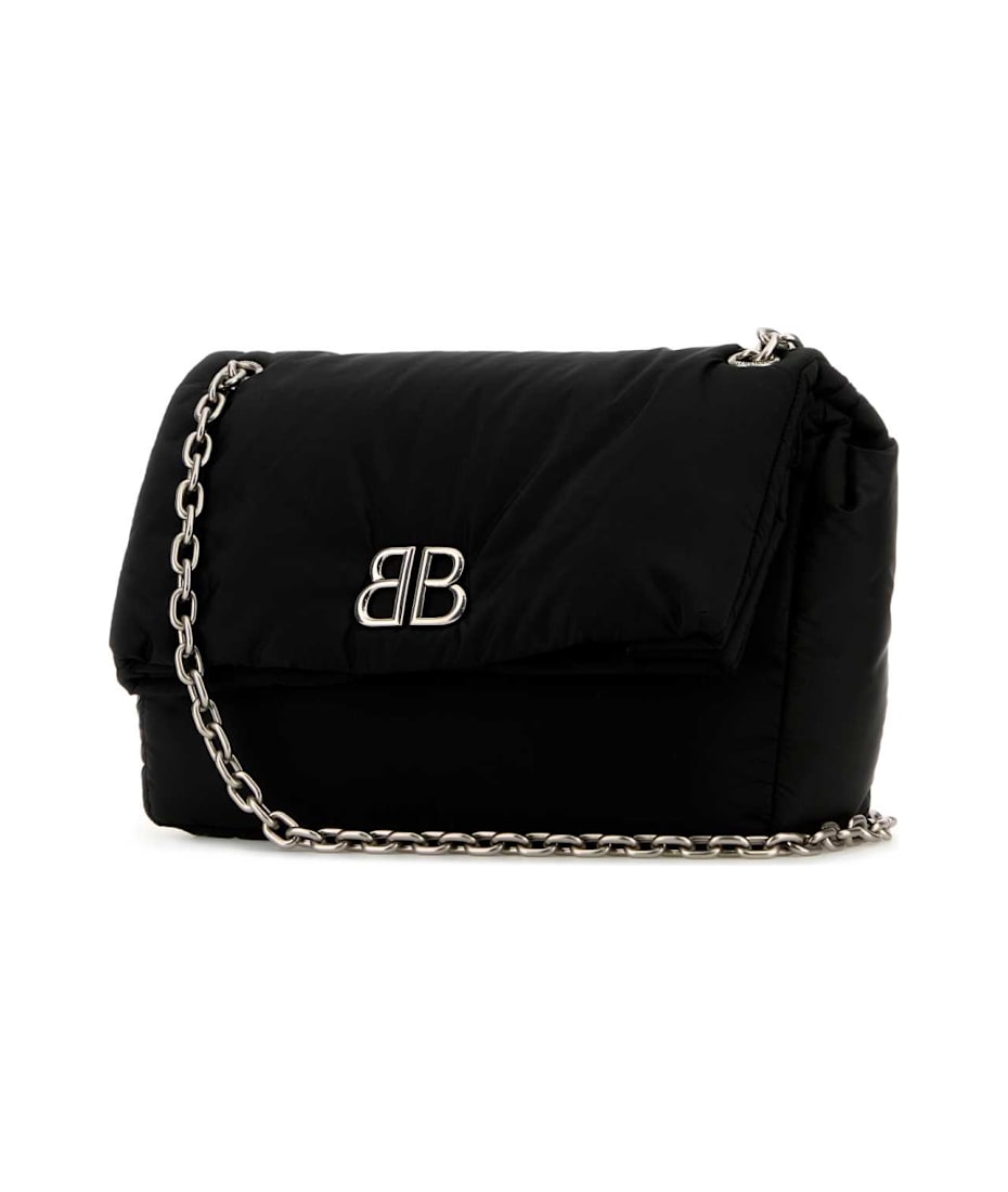 Balenciaga Black Nylon Medium Monaco Shoulder Bag | italist Balenciaga Black Nylon Medium Monaco Shoulder Bag | italist