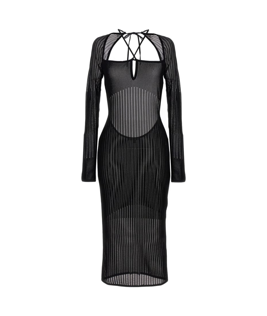 【関税込み】NENSI DOJAKA Ribbed long dress Nensi Dojaka ribbed-knit Maxi Dress | Black | FARFETCH CA