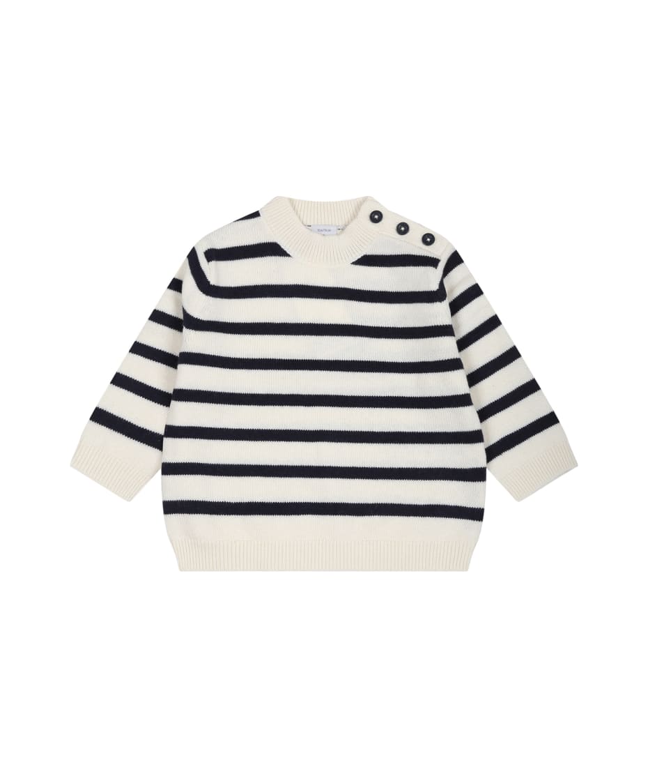 Petit Bateau Blue Babygrow For Baby Boy With Logo コート＆ジャケット