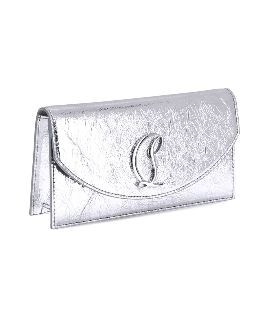 【Christian Louboutin】 Loubi54 mirrored leather clutch Loubi54 mirrored leather clutch in gold - Christian