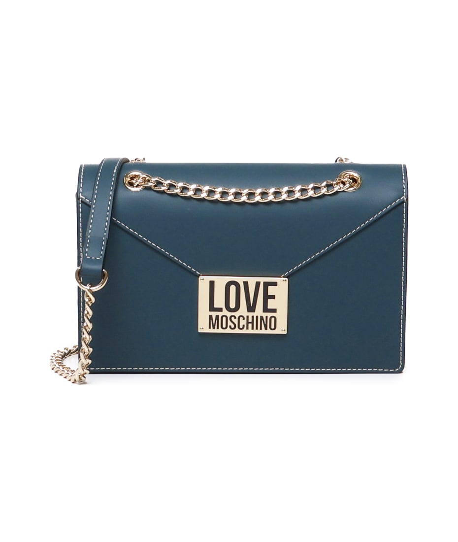 Love moschino blue handbag sale