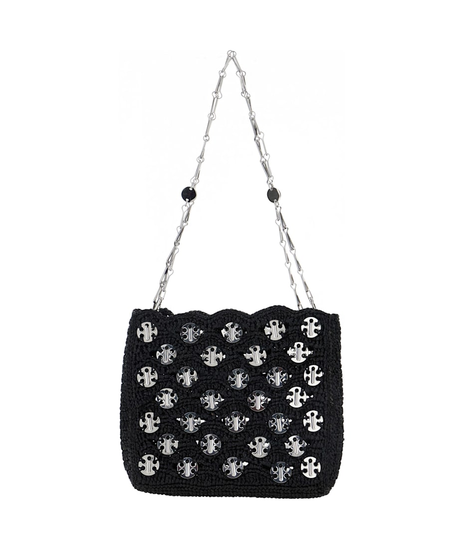 Paco Rabanne 'iconic 1969' Black Shoulder Bag With Embedded