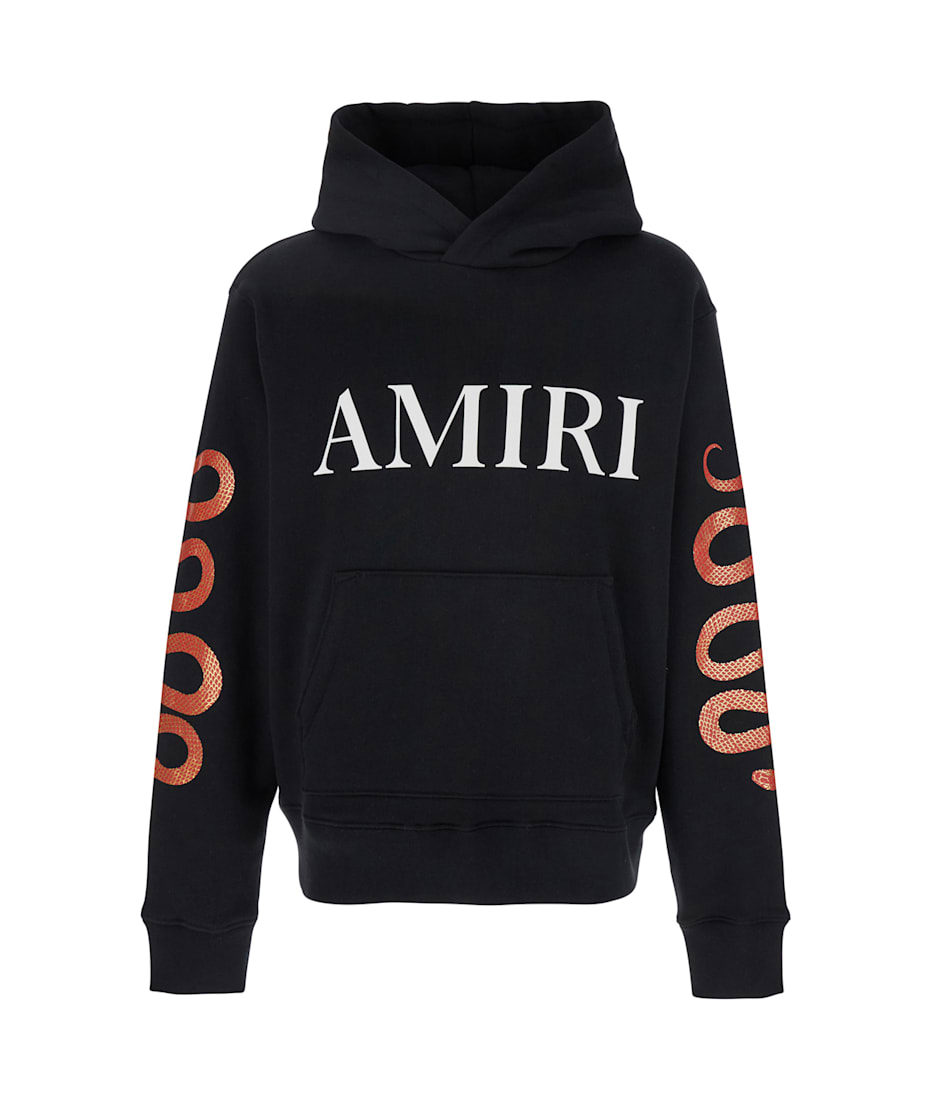 【送料&関税込】AMIRI Black Hoodie With Maxi Logo Lettering AMIRI Black Hoodie With Maxi Logo Lettering On The Front And