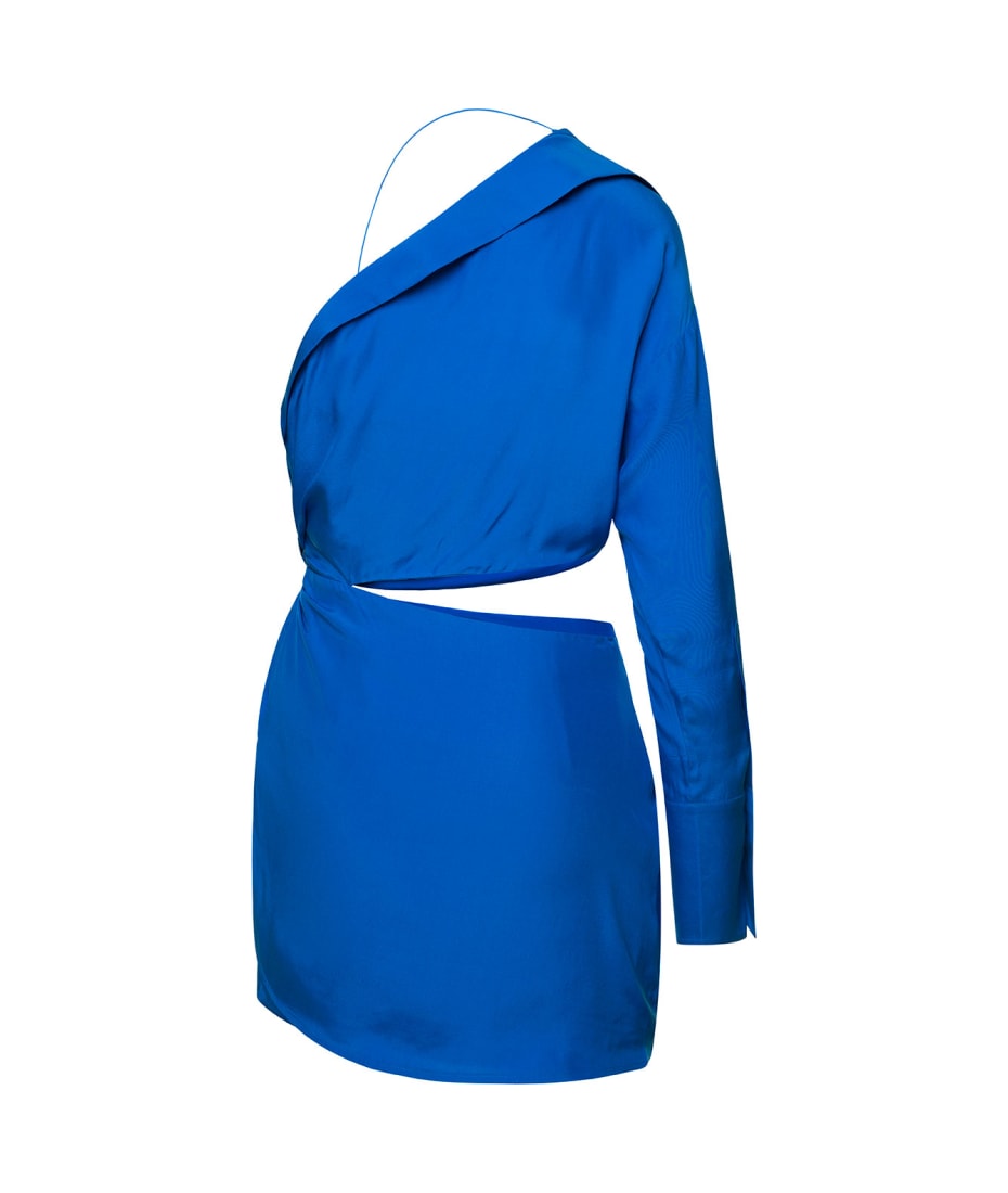 GAUGE81 'arica' Blue One-shoulder Draped Mini Dress With Cut-out Detail In  Silk Woman | italist, ALWAYS LIKE A SALE