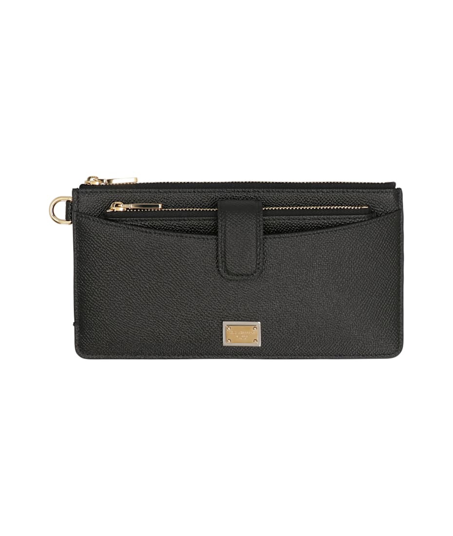 Dauphine-print Leather Wallet