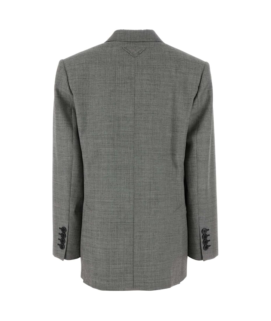 ジャケット PRADA Grey Wool Blazer Prada Button-up Belted Jacket | italist
