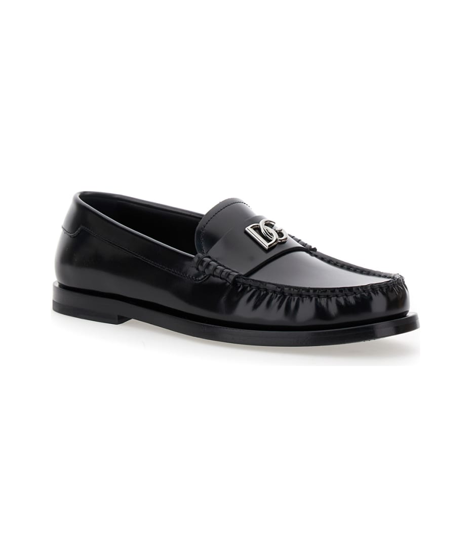 Dolce & Gabbana★素敵！Women's Black Velour Flats Loafers Polished calfskin loafers in Black for Women | Dolce&Gabbana® US