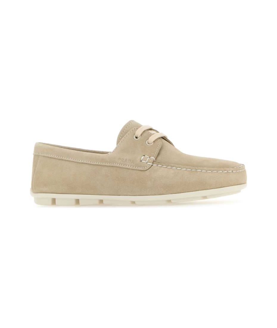 Prada Sand Suede Driver Loafers - POMICE