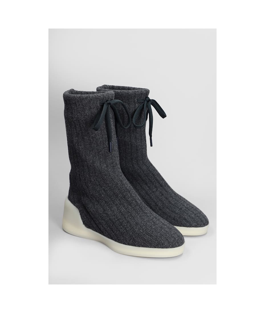 ショウタfear of god moc knit high ニットブーツ Fear of God Moc Knit High Ankle Boots In Black Wool | italist