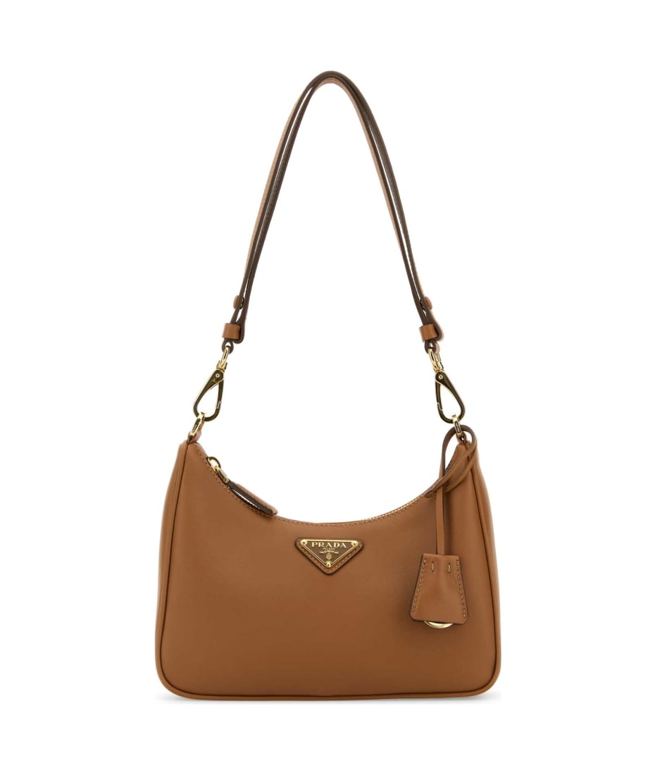ショルダーバッグ・ポシェット PRADA MINI CARAMEL-COLOURED BAG IN SAFFIANO Caramel Leather Mini Prada Re-edition Shoulder Bag | italist