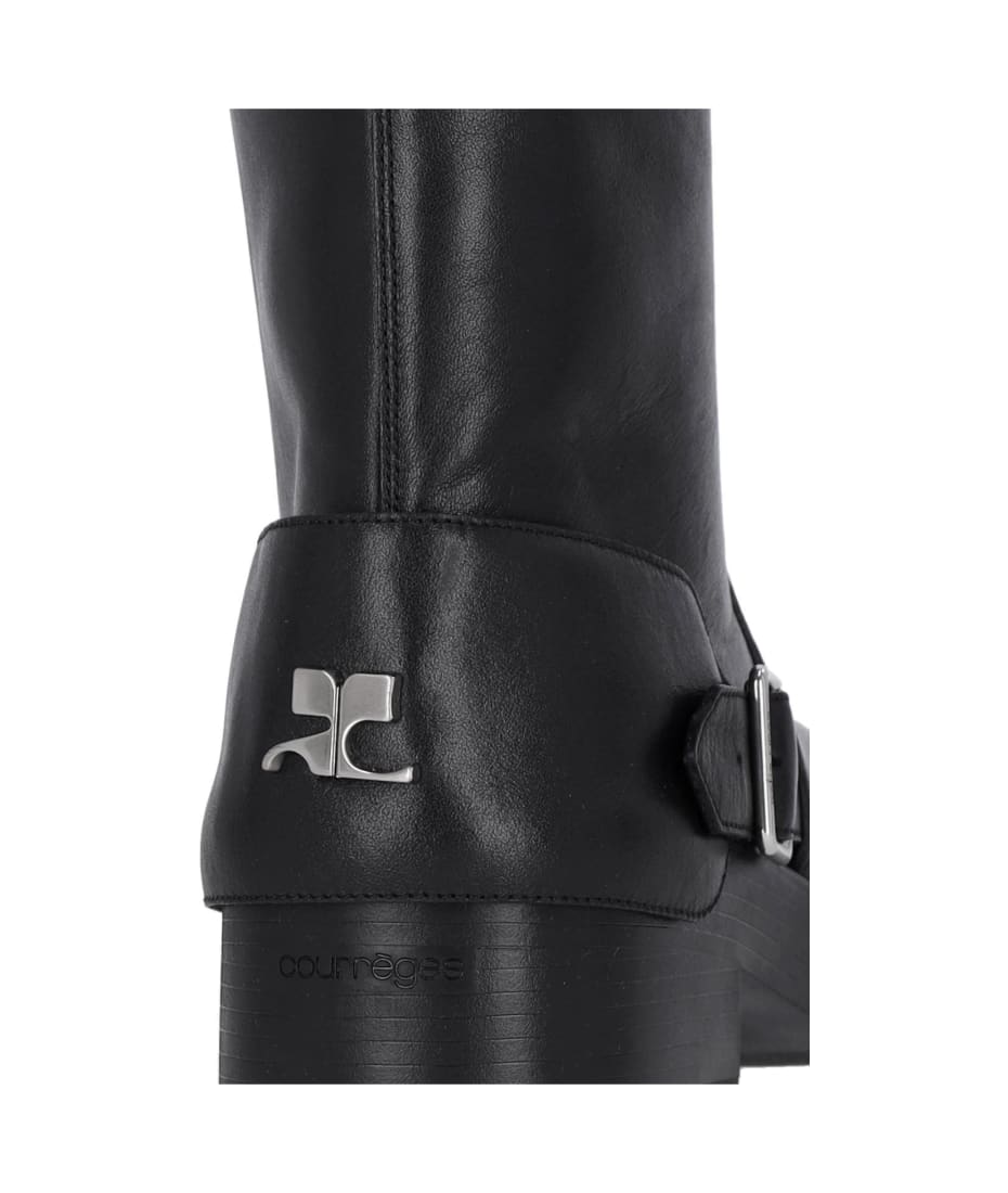 ブーツその他 COURREGES BLACK LEATHER AMERICANA BOOTS Courrèges Americana Leather Boots | Black | FARFETCH CA
