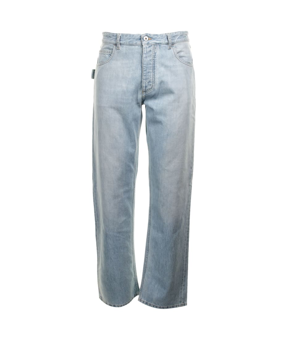 Bottega Veneta Light Blue 5-pocket Style Jeans With Green