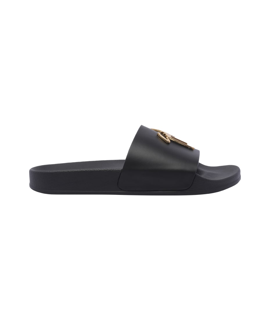 サンダル・ミュール GIUSEPPE ZANOTTI SS22 SLIDE SANDALS WITH LOGO (RS20032_001) Giuseppe zanotti slide sandals