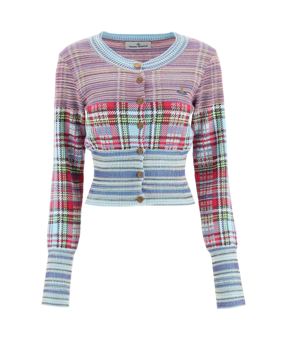 Tシャツ・カットソー Vivienne Westwood Cropped Ribbed Cardigan With Multicolor Vivienne Westwood Ribbed hem and cuffs cardigan | The