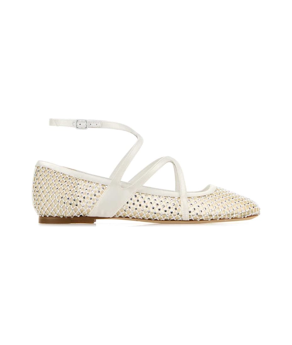 ◆正規品・新品◆Jimmy Choo Embellished MeshAstoriaBallerinas Jimmy Choo Embellished Mesh Astoria Ballerinas | italist
