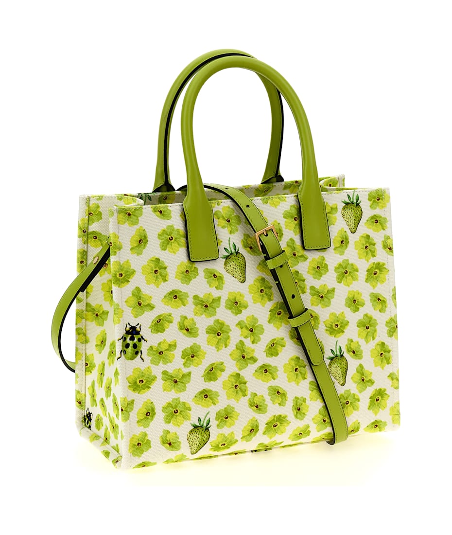【関税&送料込】Versace Borsa Shopping La Medusa Grande Versace La Medusa Canvas Strawberry Garden Large Tote Bag
