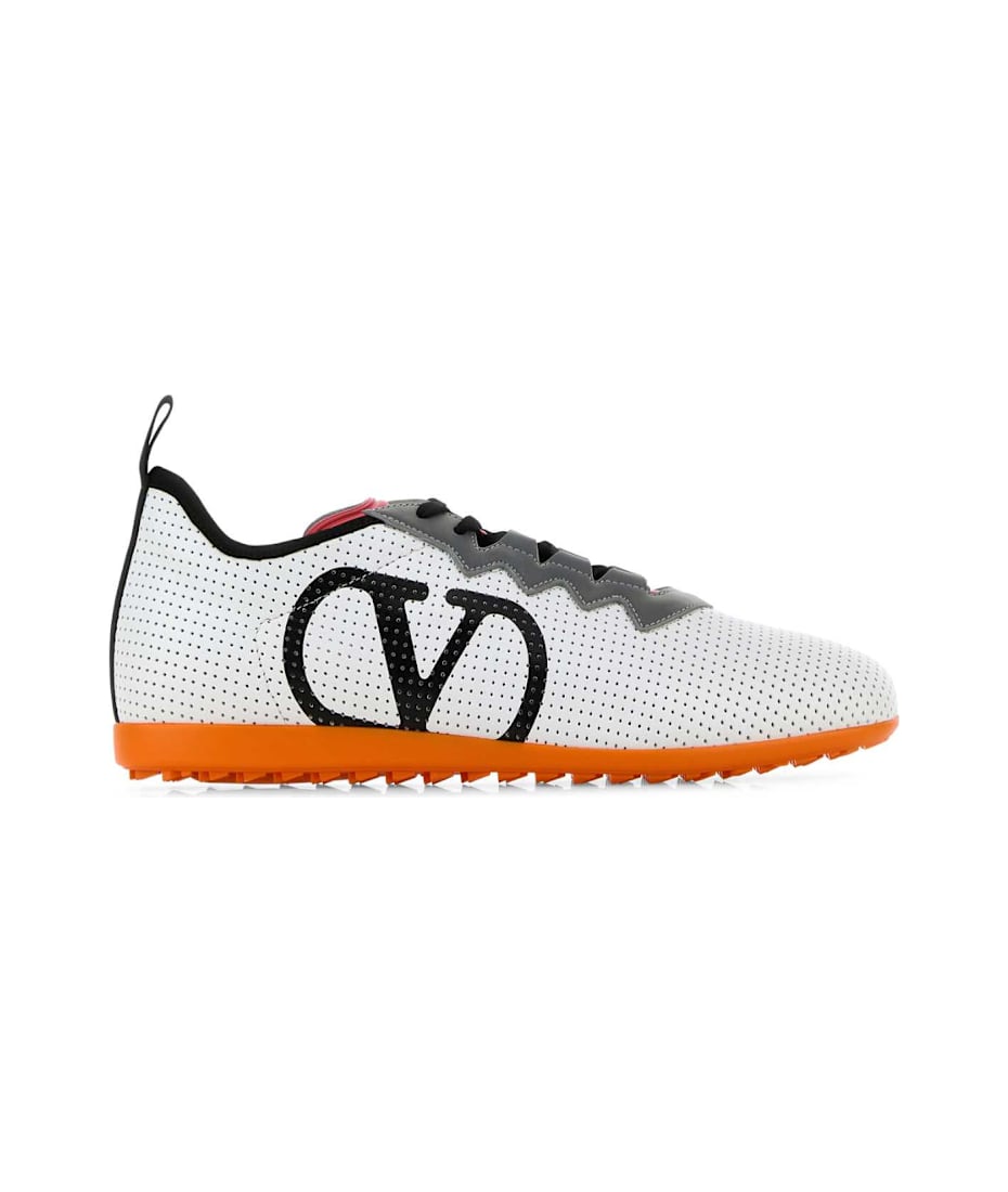 【関税&送料込】Valentino Garavani White Nappa Leather Chrom Valentino Garavani White Nappa Leather Chromathon Sneakers