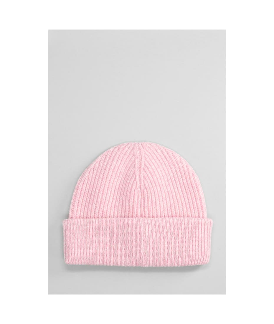 Ganni Hats In Rose-pink Wool | italist