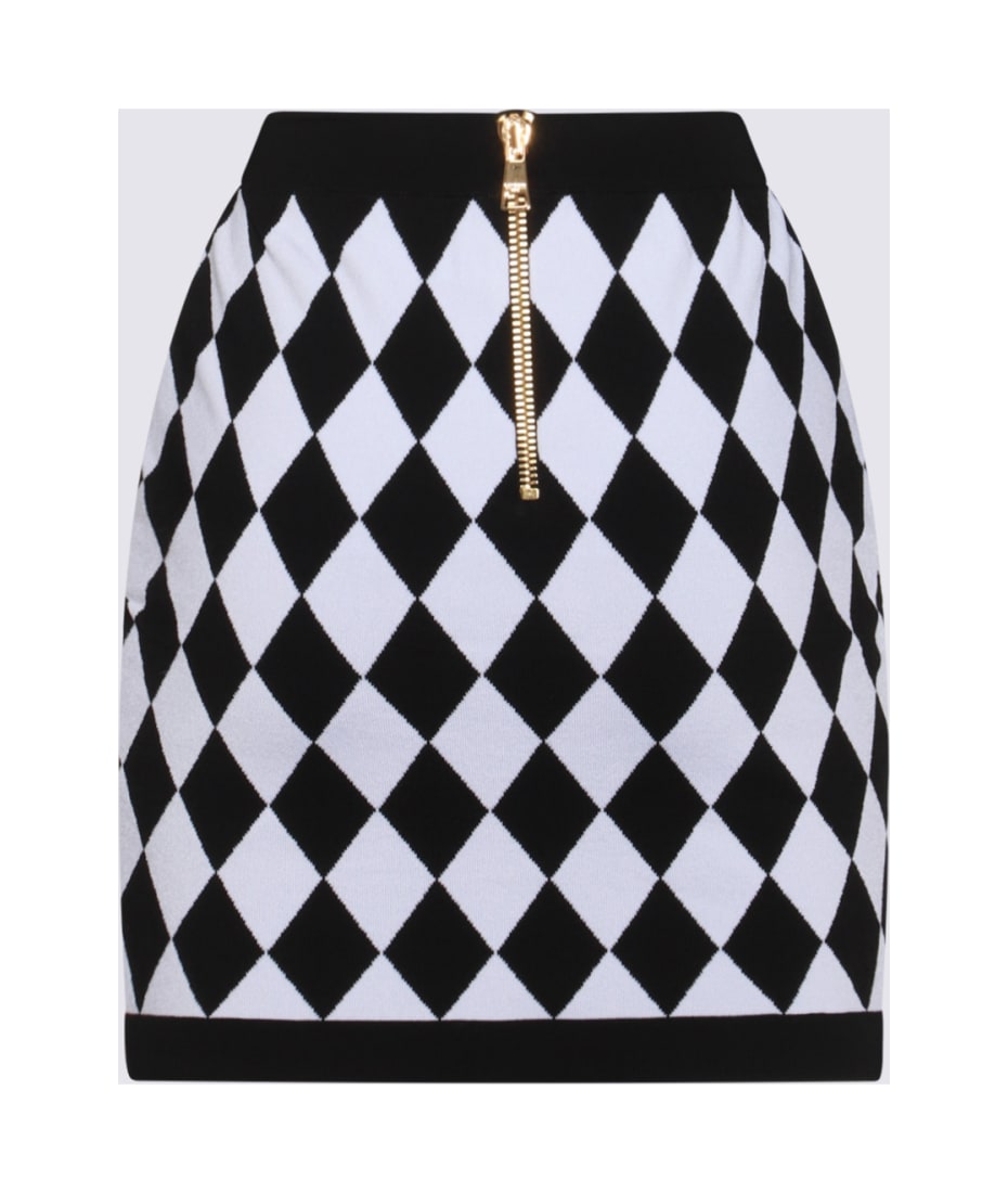 【送料&関税込】Balmain Black And White Mini Skirt Balmain Black And White Mini Skirt | italist