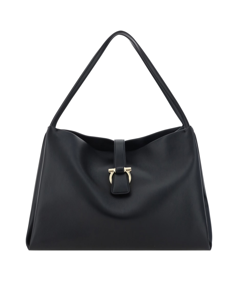 ハンドバッグ FERRAGAMO Leather handbag with draped details secured by 0400020232443_NERO?wid=600&hei