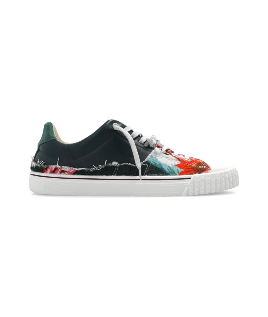 スニーカー Maison Margiela Leather Sneakers Maison Margiela Paint Replica Leather Sneakers | Black