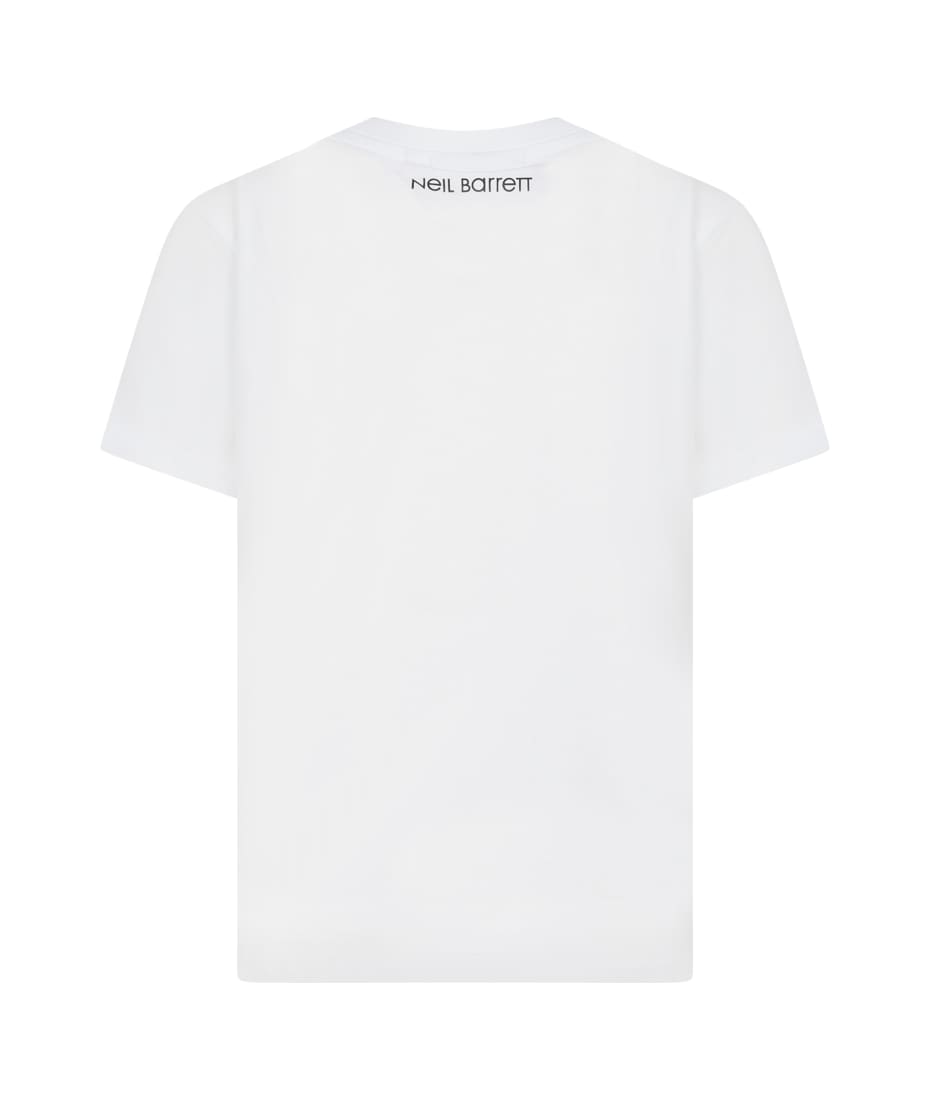 Neil Barrett Kids Lightning-Bolt Print T-Shirt - White