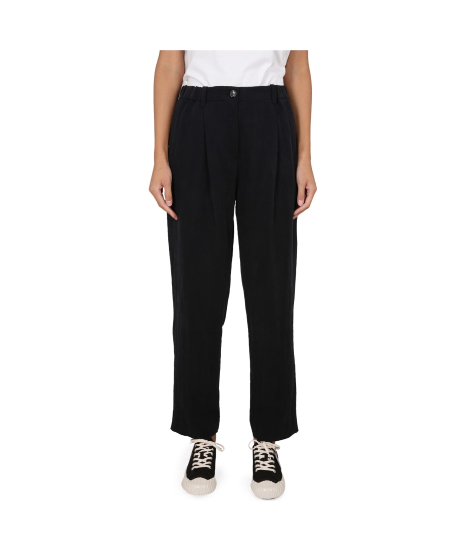 パンツ KENZO Women Straight Pants FD52PA077 9FB 11 Beige The Kenzo High Waist Linen-Blend Trousers In Beige Curves