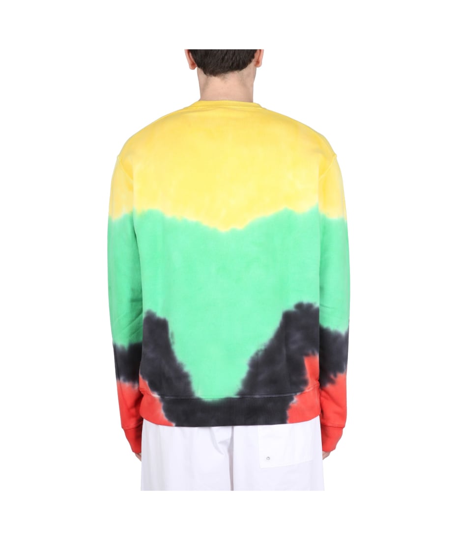 【送料&関税込】Dsquared2 Tie-dye Crew-neck Sweatshirt With Dsquared2 Tie-dye Crew-neck Sweatshirt With Logo Print
