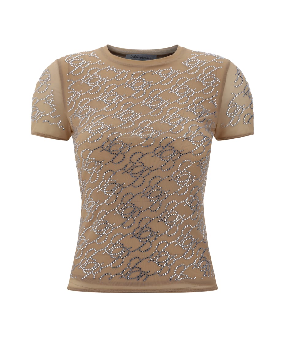 Tシャツ・カットソー Blumarine Blumarine T-shirts and Polos (A522T101A C1031) Jersey T-shirt With Kitten Print And Logo | Blumarine