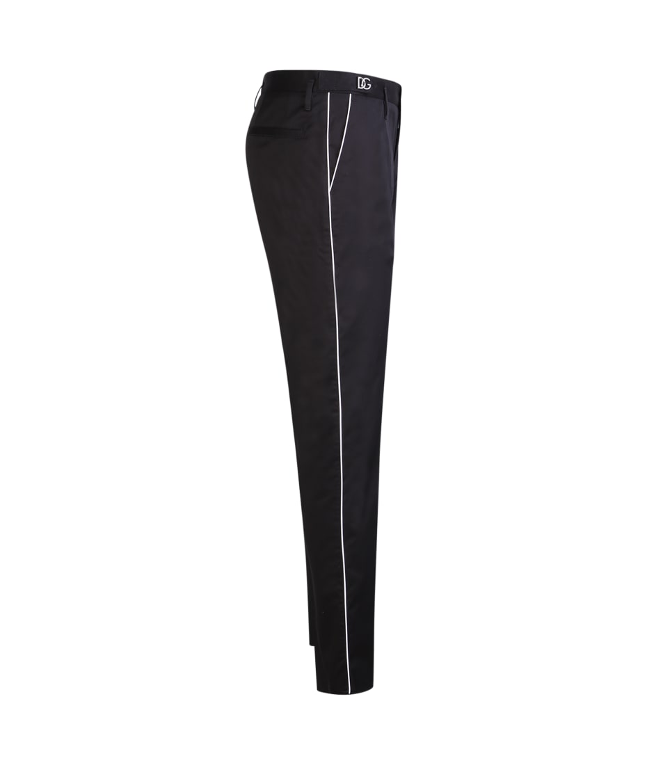 【関税＆送料込み】Dolce & Gabbana Tailored Trousers Dolce & Gabbana faux-fur tailored-cut Trousers | Black