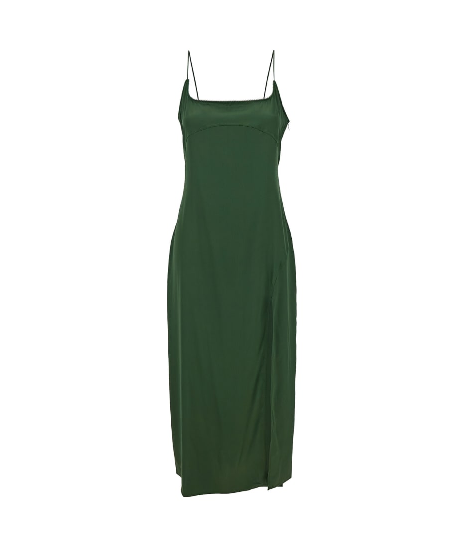 Jacquemus 'la Robe Notte' Midi Green Dress With Logo Detail And Split In  Viscose Blend Woman | italist, ALWAYS LIKE A SALE