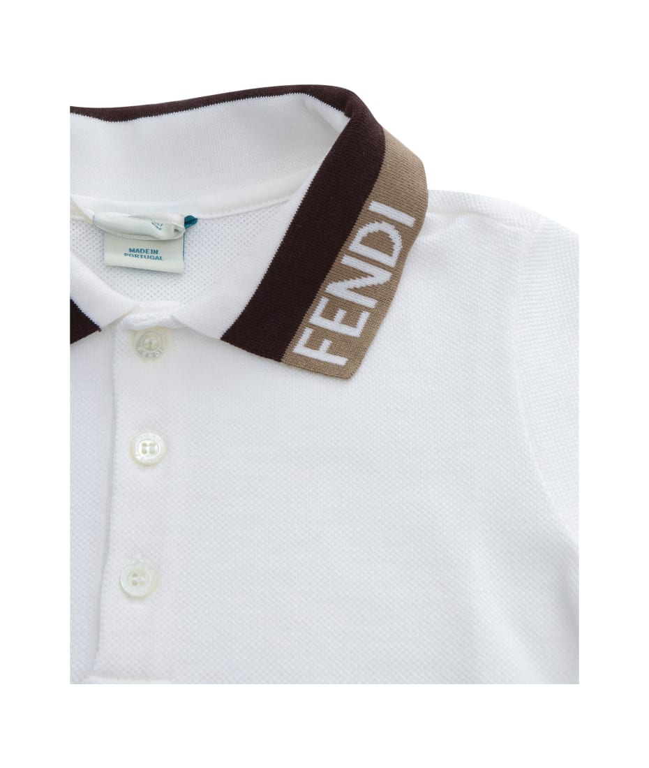 Fendi Piquet Polo T-shirt - WHITE