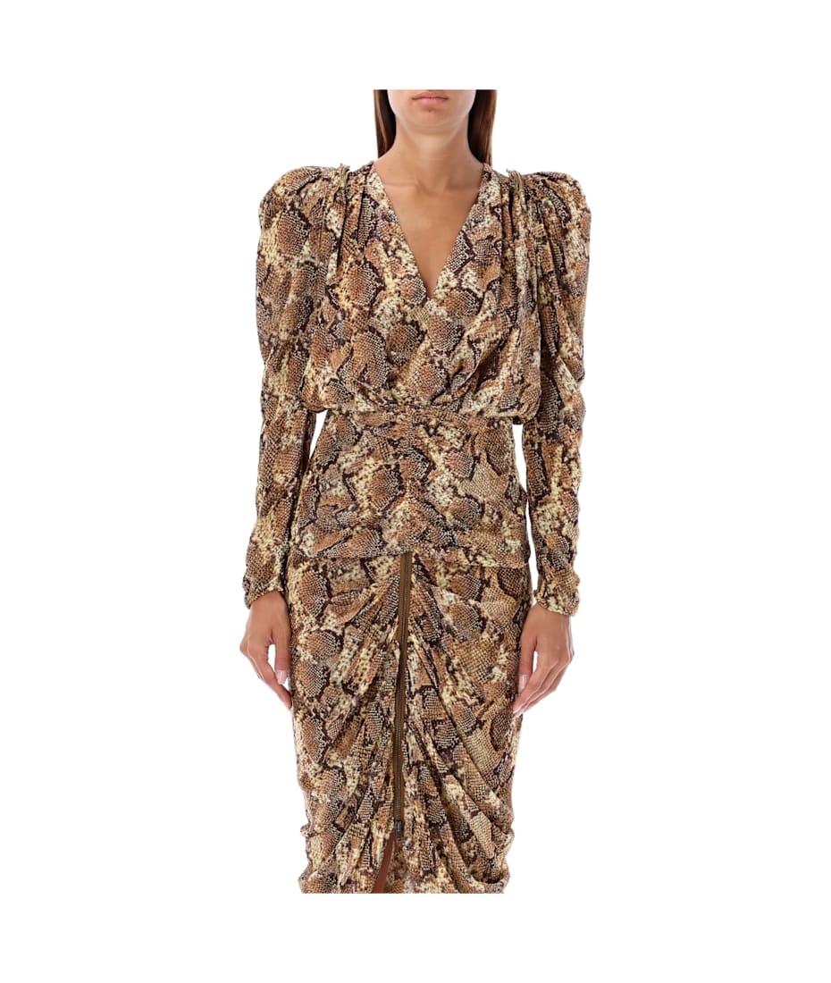 Tシャツ・カットソー Isabel Marant Relaxed-Fit Beige Top With Snake Print Design Isabel Marant Snake Print V-neck Top | italist