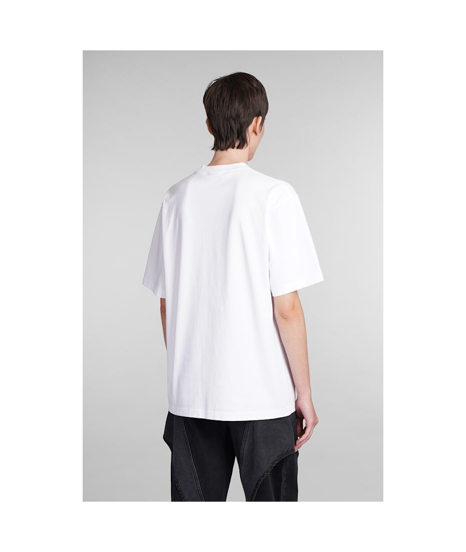 【送料&関税込】J.W. Anderson White Cotton T-shirt PANELLED CROPPED T-SHIRT WITH ANCHOR EMBROIDERY – JW Anderson