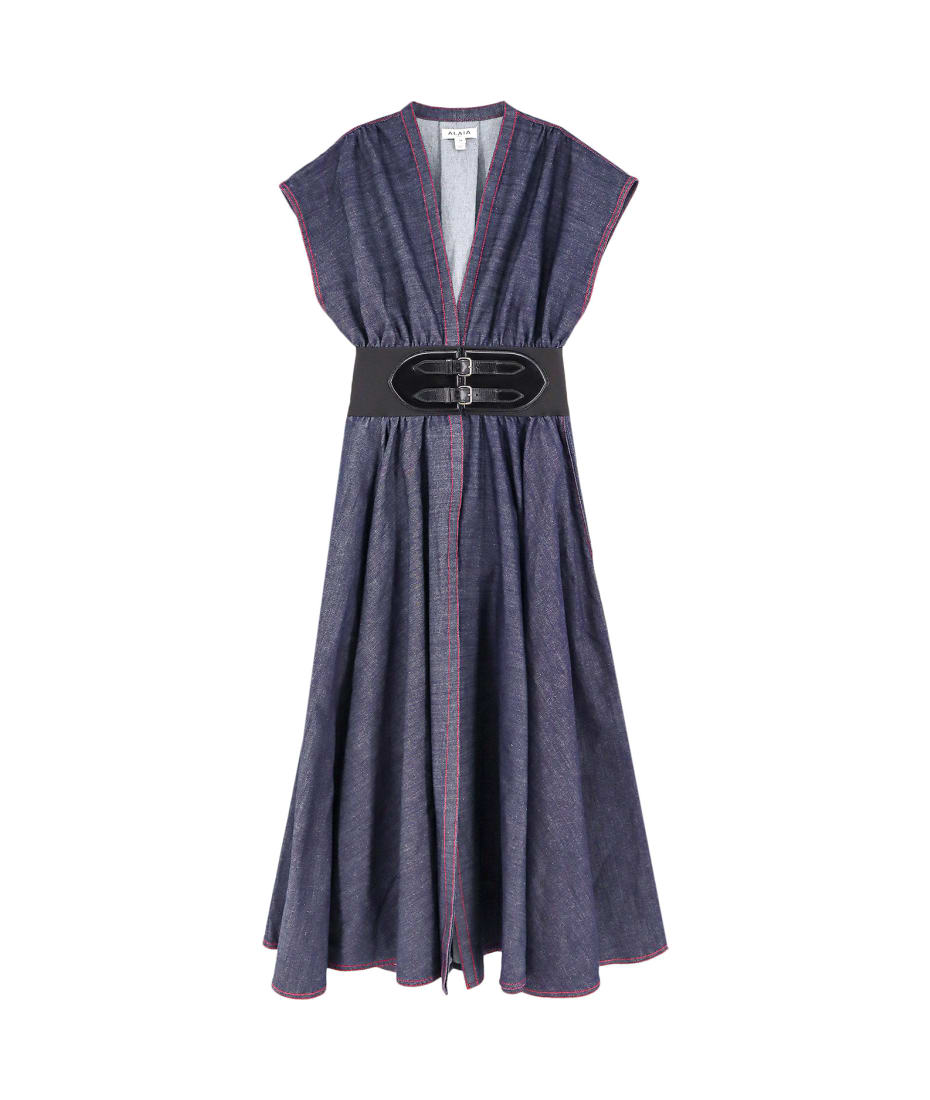ワンピース ALAIA - Denim shirt dress Alaia Denim Motorcycle Dress