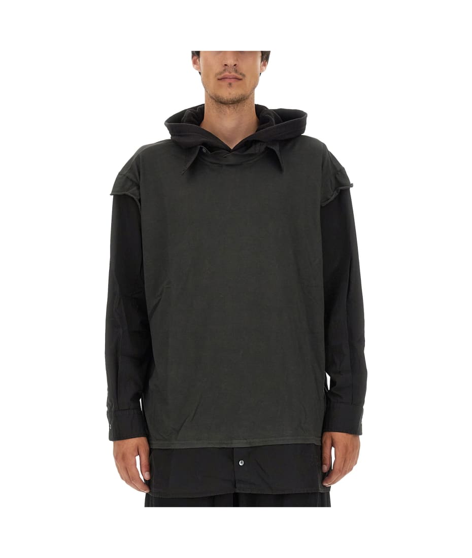 パーカー・フーディ MM6 Maison Margiela COTTON JERSEY (S52NH0010_STJ381955) Cropped cotton jersey hoodie in black - MM 6 Maison Margiela