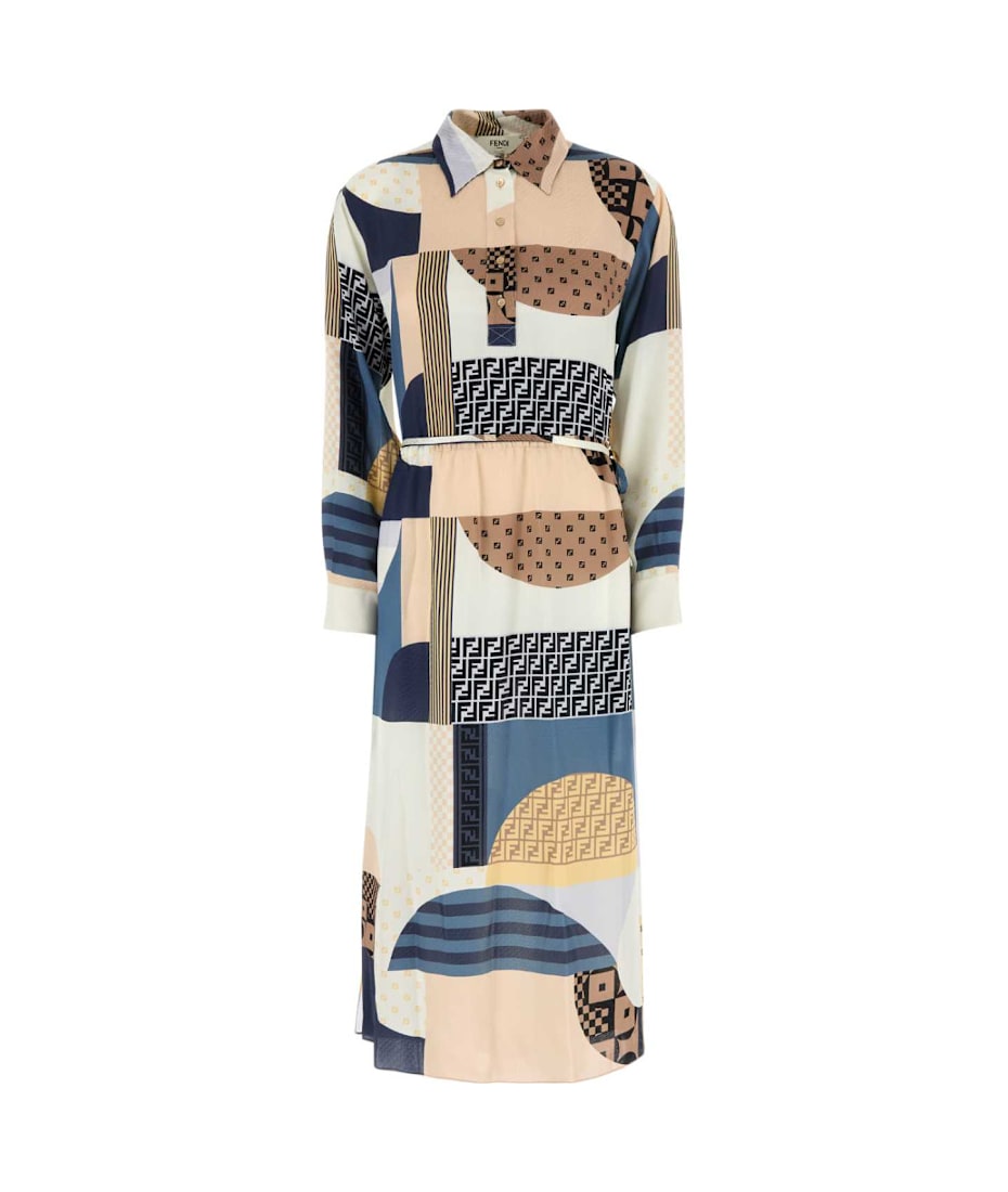 ワンピース FENDI WOOL AND SILK DRESS Fendi Printed Silk Dress | italist