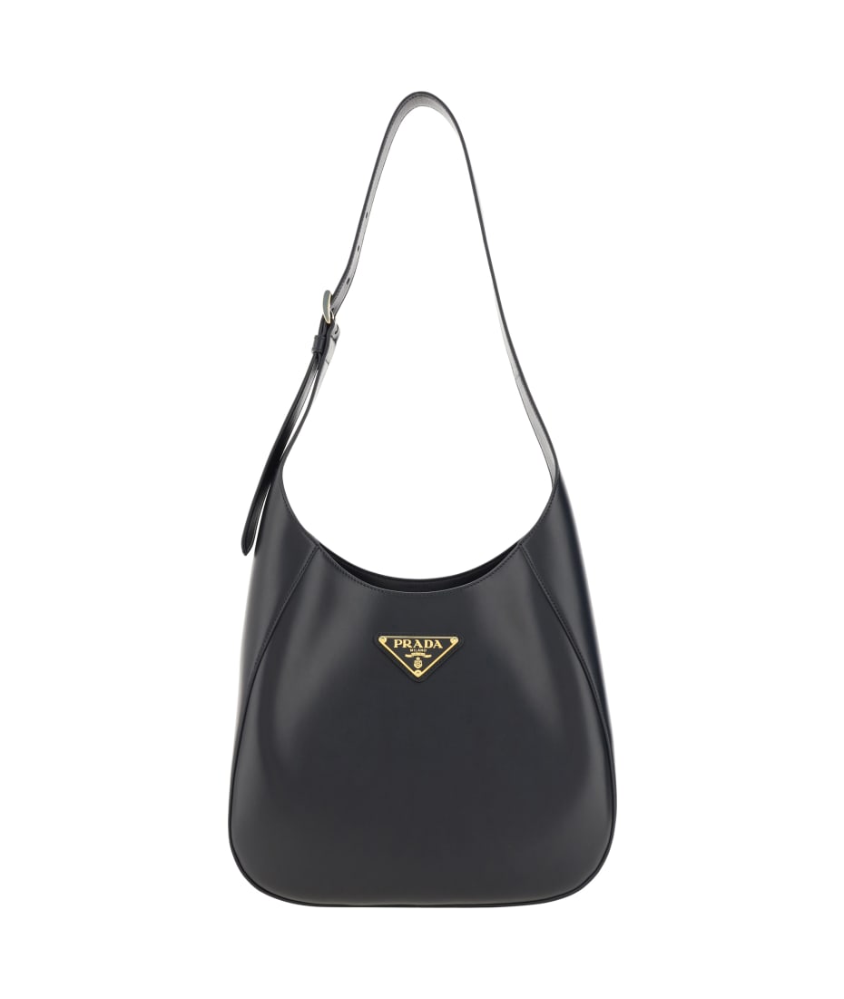 PRADA - Brand-plaque leather shoulder bag