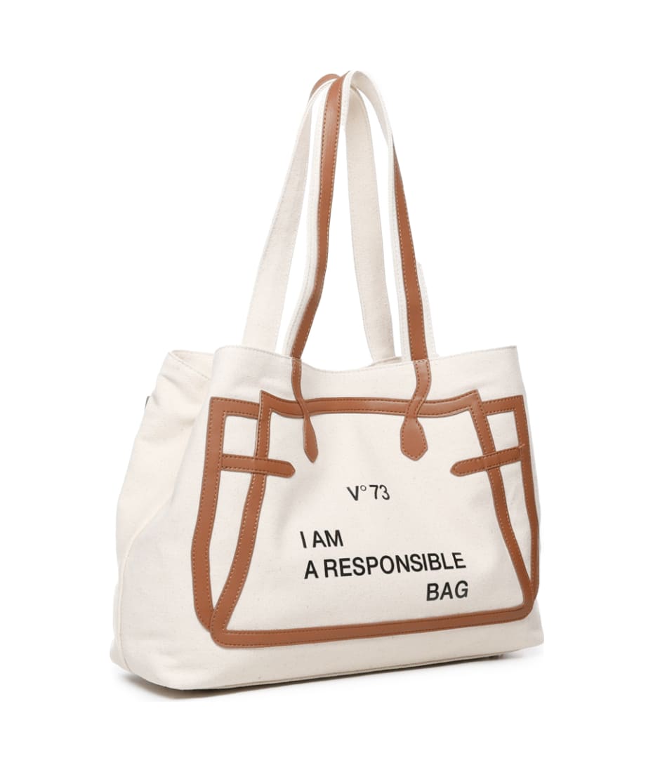 V°73 RESPONSIBILITY LOGO HANDBAG V73 Tote Bag I Am Responsible | italist