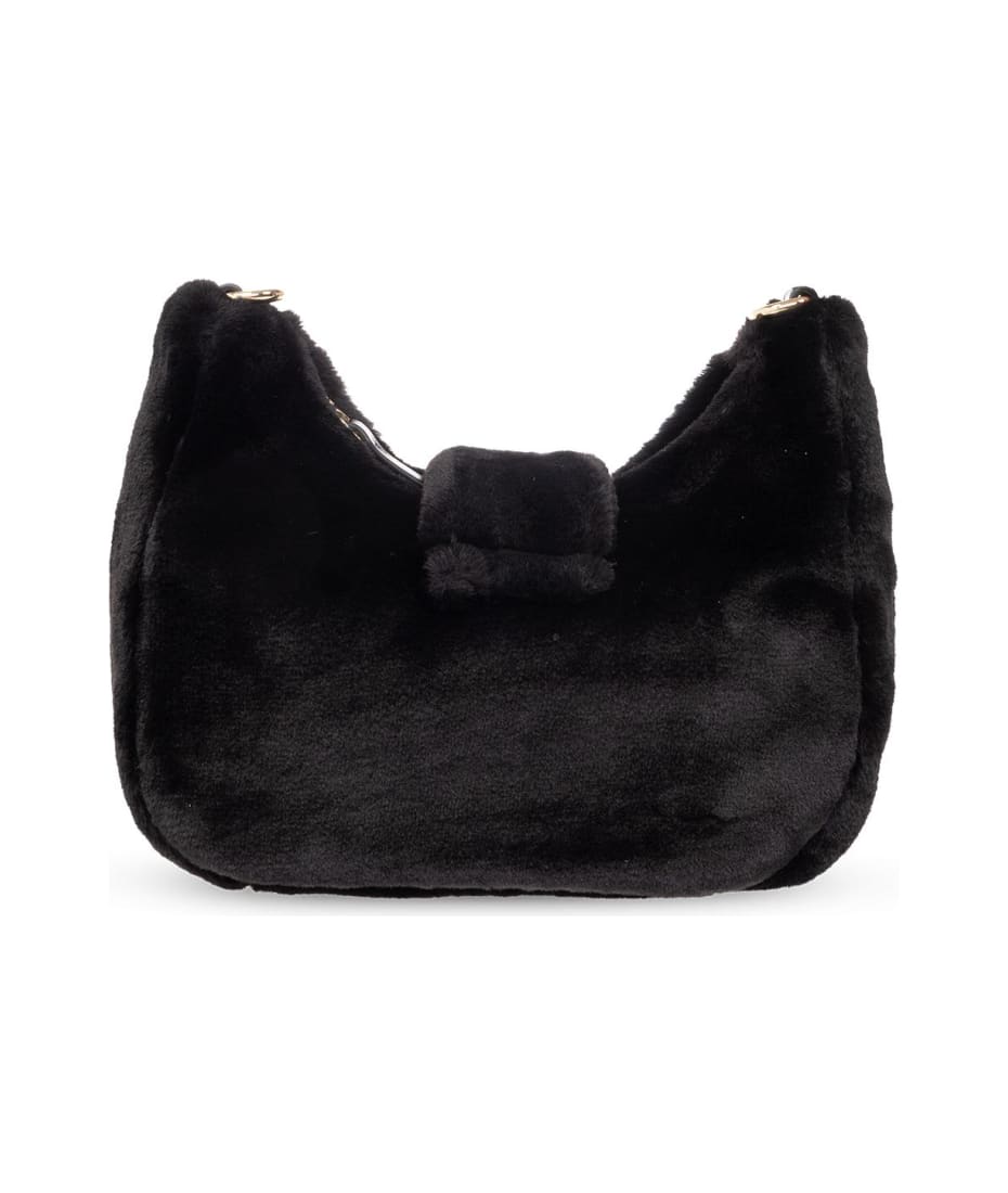 Versace Jeans Couture medium faux-fur crossbody bag in black